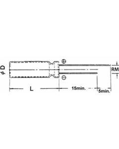 2.2uF / 50V electrolytic, radial, pitch 2.5mm