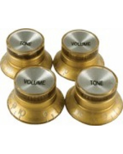 Top Hat knob "Tone", gold with chrome top (1pc)