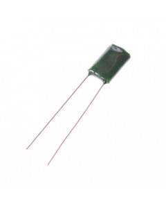 Greenie 10nF (0.01uF) / 63V polyesterikondensaattori, pysty