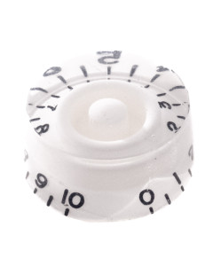 Speed potentiometrin nuppi - Made in Japan - valkoinen (embossed numbers)