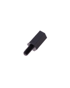 Muovinen jatkomutteri M3x6 - musta nylon- 10kpl erä