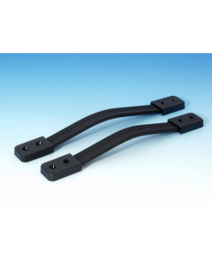 Strap handle, black, plastic end plates (300x34mm)