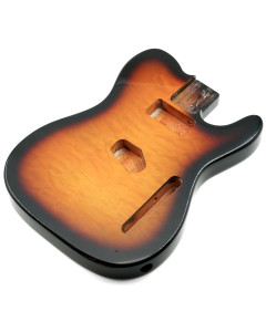 Tele body, mahogany - quilted maple top, HS, 3-tone burst, lakattu, gloss