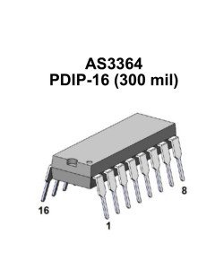 AS3364 ALFA  Quad Voltage Linearly Controlled Amplifier (VCA) (P-DIP16)