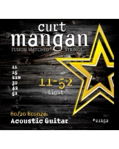 Curt Mangan 11-52 80/20 Bronze Light Set- Teräskielisen akustisen kielisetti