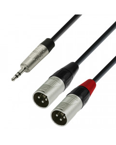 Audio cable 6.3mm stereo plugs, 1.5m