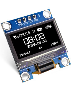 0.96" I2C OLED-näyttö 128x64 valkoinen, SSD1306 ohjain