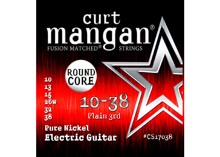 Curt Mangan 10-38 Round Core Pure Nickel Wound Set - Sähkökitaran kielisetti