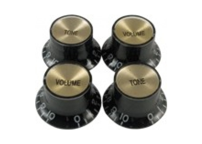 Top Hat knob "Tone", black with gold top (1pc)