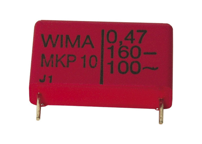Wima MKP2 470nF (0.47uF) /100V Polypropyleenikondensaattori, pysty