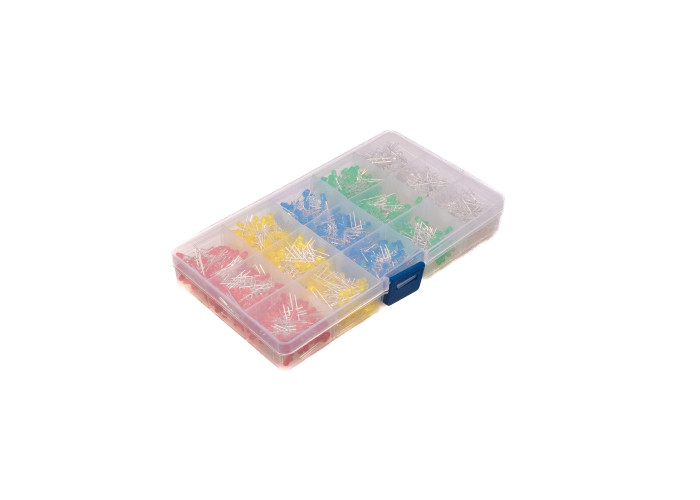 3mm LED-lajitelma, 5 eri väriä, 1000 kpl