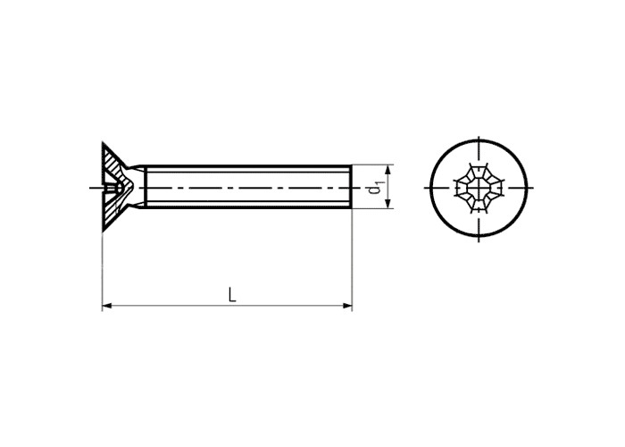 Countersunk head screw M3 x 40mm - DIN965A 10pcs