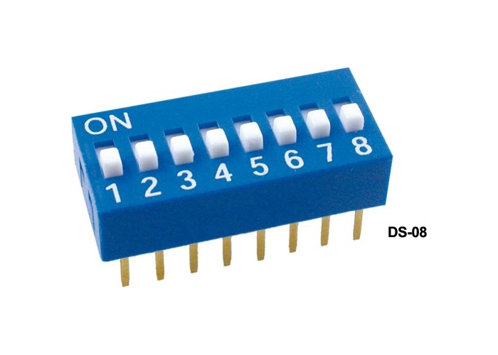 DIP switch, 8 poles, on-off