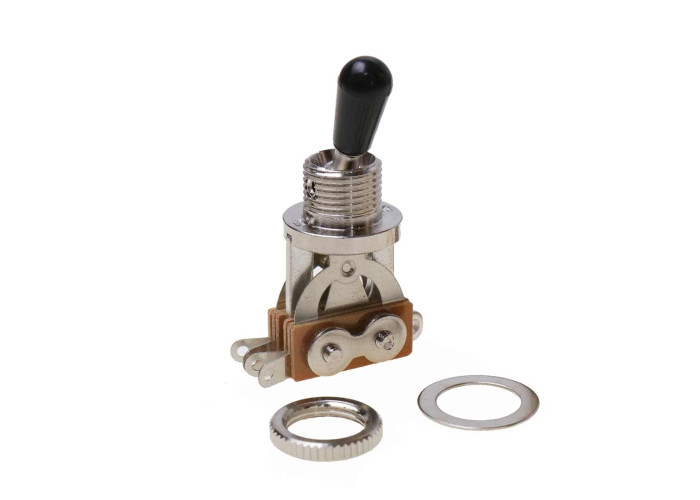 UT G-style - lyhyt 3-asentoinen mikrofonin valintakytkin - kromi nuppi