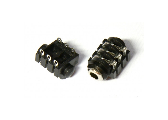 CL1322 plastic 6,3mm jack with metal nut, stereo