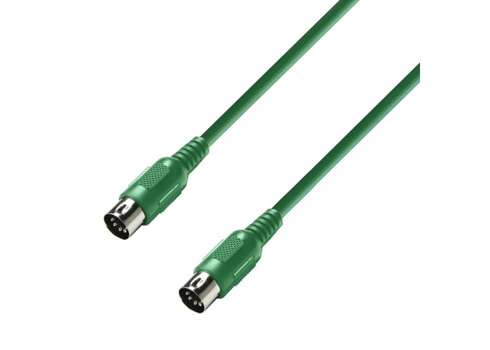 DIN5 - DIN5 (MIDI) -cable, 0.75m, vihreä