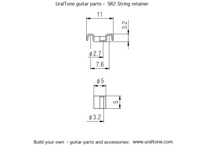UT Guitar Parts SR2 kieltenohjain - kromi