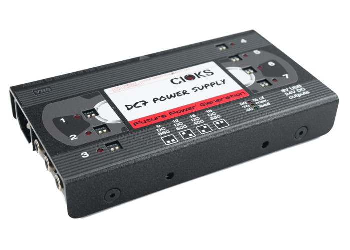 Cioks DC7 - pedaalilautavirtalähde - 7 ulostuloa 9V, 12V, 15 ja 18V - VHS edition