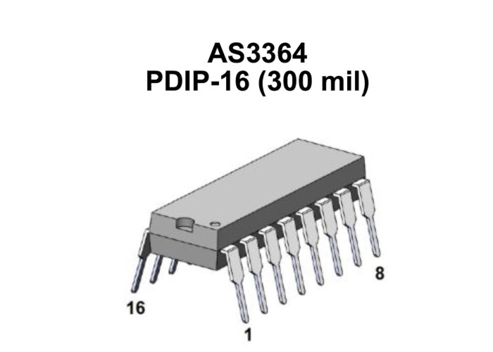 AS3364 ALFA  Quad Voltage Linearly Controlled Amplifier (VCA) (P-DIP16)