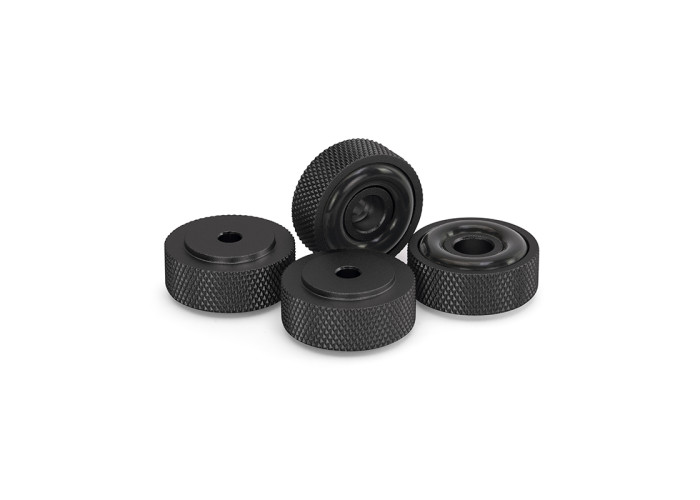 Dynavox laitejalat uurretulla alumiinilla 20 x 9,1mm musta - 4 kpl
