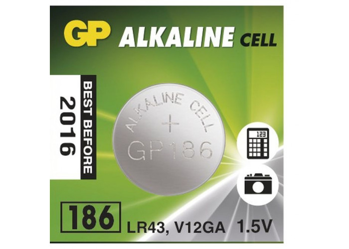 GP 186-U10 / AG12,  coin, LR43, R1142, alkaline paristo 1.5V 10kpl - poistossa