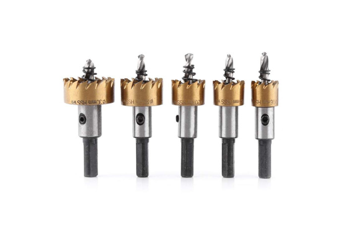 Reikäsaha pora sarja 5kpl HSS titanium pinnoite (16/18.5/20/25/30mm)