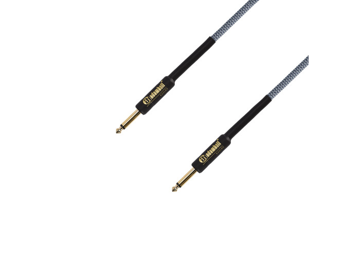 Kitarakaapeli sinisellä nylonpäällysteellä ja Neutrik-liittimillä (suora-suora), 3m