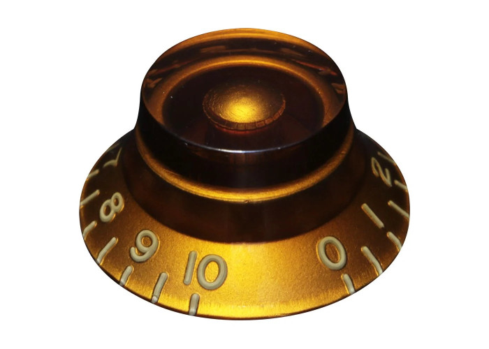 Hosco SKA-160I Top Hat potentiometrin nuppi - amber (embossed numbers)