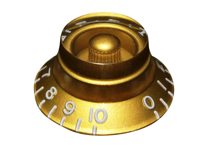 Hosco SKG-160I Top Hat potentiometrin nuppi - kulta (embossed numbers)