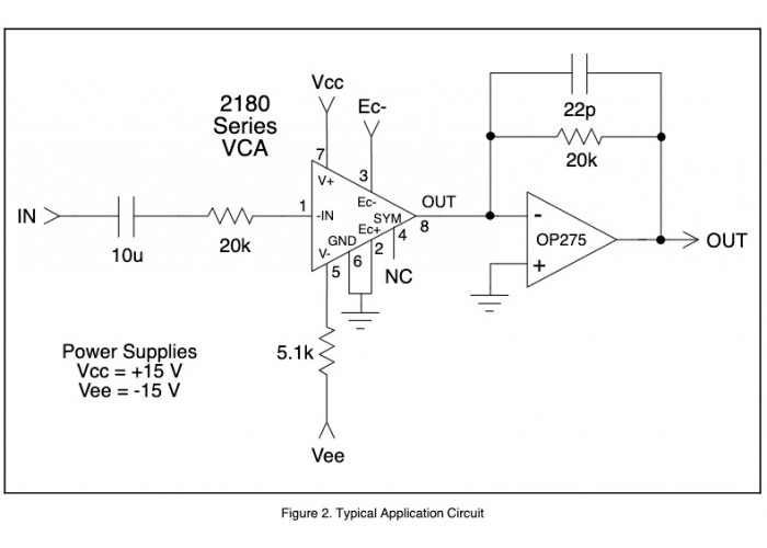 THAT2180CL08-U - Voltage Controlled Amplifier (VCA) IC (SIP8)
