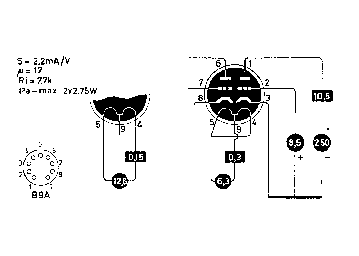 12AU7 (=ECC82, 6189, 7AU7, 6AU7A, 5963, CV491, 9AU7) Brimar England - nos tube