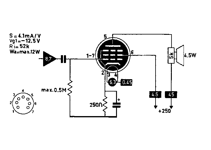 6AQ5 (=EL90, 6005W, 6928, 6AQ5L) RCA USA - nos tube