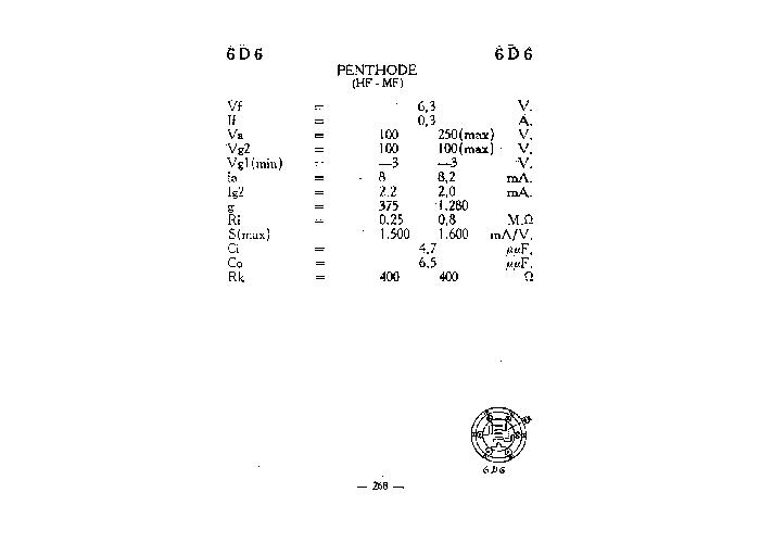 6D6 (=VT69) USA - nos tube