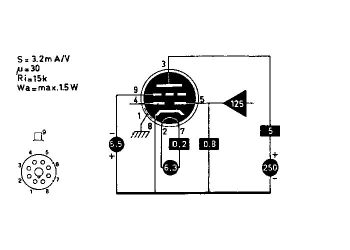 EBC33 (=CV1055, 6Q7G, 6G7) Mullard England - nos tube