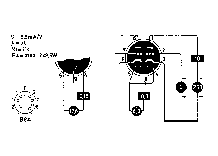 ECC81 (=12AT7, 6060, 6201) Telefunken West Germany - nos tube