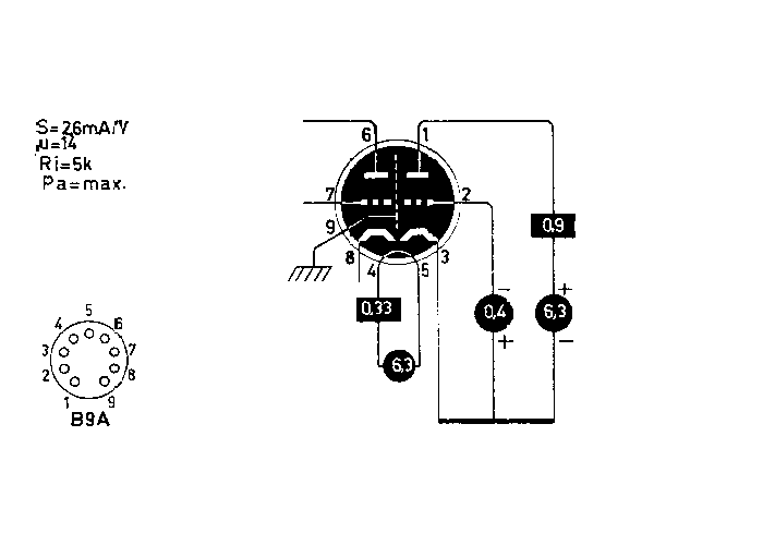 ECC86 (=6GM8) Telefunken West Germany - nos tube