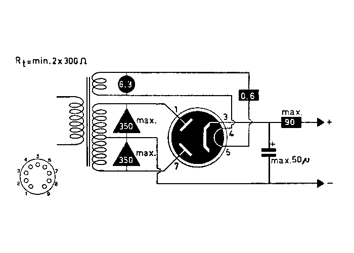 EZ80 (=6X4, 6X5GT) Philips Holland - nos tube
