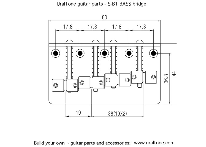 UT Guitar Parts S-B1 bassokitaran talla - kromi