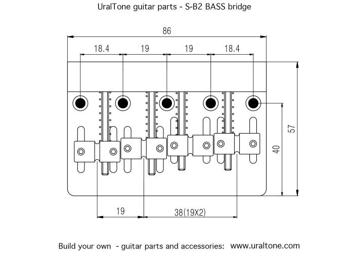 UT Guitar Parts S-B2 bassokitaran talla - kromi