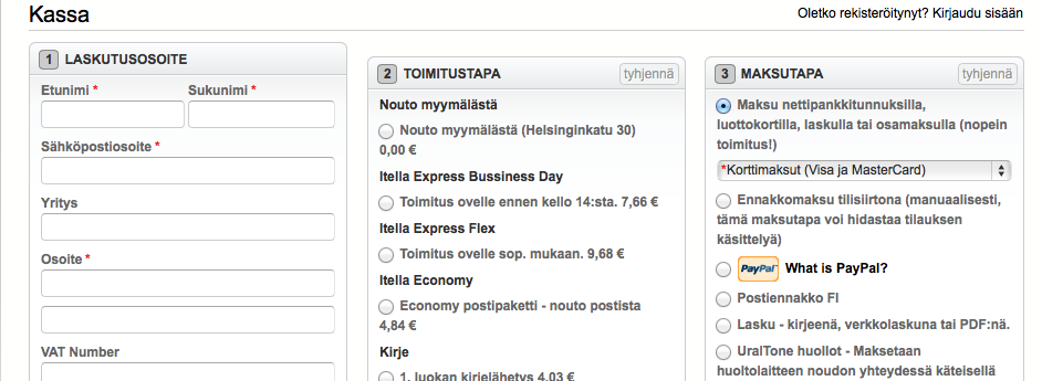 UralTone nettikauppa on kokenut uudistuksen